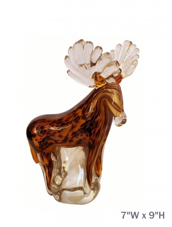 Hand-blown Glass Moose 